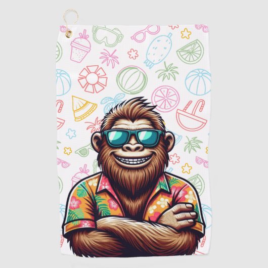 Tropisch/Beach yeti/bigfoot Golfhandtuch (Vorderseite)