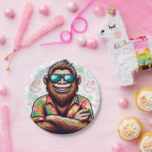 Tropisch/Beach yeti/bigfoot Pappteller (Party)