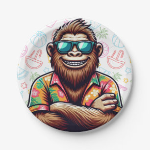 Tropisch/Beach yeti/bigfoot Pappteller