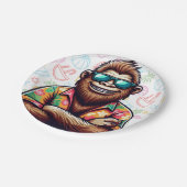 Tropisch/Beach yeti/bigfoot Pappteller (Schrägansicht)