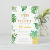 Tropisch bearbeitbare Summer Party Card Einladung (Stehend Vorderseite)