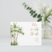 Tropisch, bevor sie das Aisle-Brautparty geht Postkarte (Stehend Vorderseite)