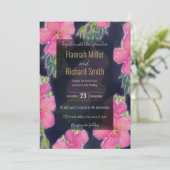 Tropisch Blau-Rosa-Hibiskus Blume Malerei (Stehend Vorderseite)