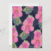 Tropisch Blau-Rosa-Hibiskus Blume Malerei (Rückseite)