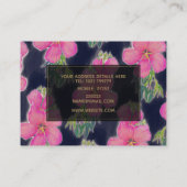 Tropisch Blau-Rosa-Hibiskus Blume Malerei Visitenkarte (Rückseite)