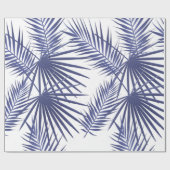 Tropisch-blaue Blätter aus Palmen Geschenkpapier (Flach)
