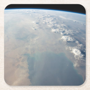 Tropisch blaue Gewässer des Persischen Golfs. 2 Rechteckiger Pappuntersetzer