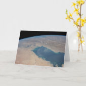 Tropisch blaue Gewässer des Persischen Golfs. Karte (Gelbe Blume)