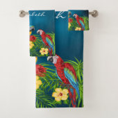 Tropisch-blaue Himmelsschnecken Blätter Sommername Badhandtuch Set (Insitu)