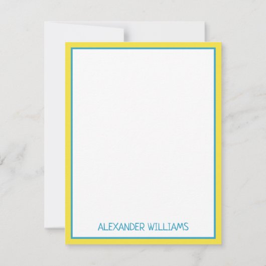 Tropisch blauer Fisch und Herz-Monogramm Mitteilungskarte (Rückseite)