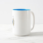 Tropisch Blauer Gelber Wasserfisch Zweifarbige Tasse (VorderseiteRechts)