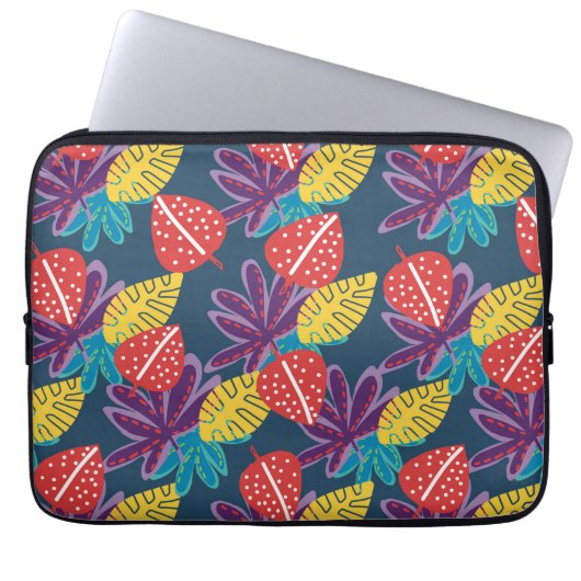 Tropisch-blumenfarbener Hawaii Laptopschutzhülle (Vorderseite)