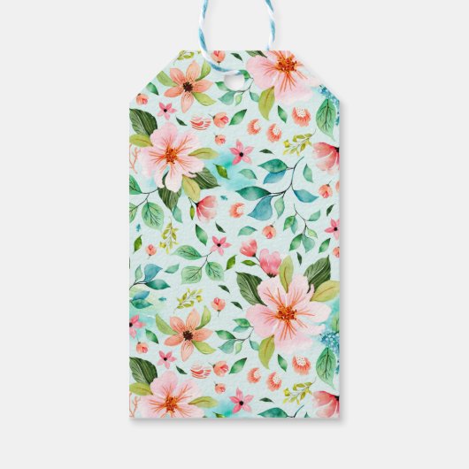 Tropisch-blumengeschmückte Hochzeitsfeier am Stran Geschenkanhänger (Rückseite)