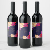 tropisch, blumenreich weinetikett (Flaschen)