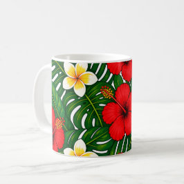 Tropisch Blumig mit Hibiskus und Plumeria Kaffeetasse