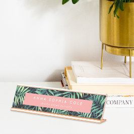 tropisch botanisch schreibtischnamensplakette