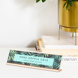 tropisch botanisch schreibtischnamensplakette