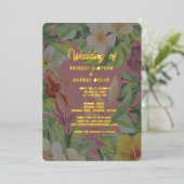 Tropisch bunter Hibiskus hawaiianische Sommerhochz Folieneinladung (Stehend vorne)