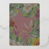 Tropisch bunter Hibiskus hawaiianische Sommerhochz Folieneinladung (Rückseite)