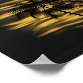 Tropisch druckbare Palmen aus Schwarz und Gold Poster (Ecke)