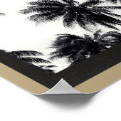 Tropisch druckbare Palmen aus Schwarz und Gold Poster (Ecke)