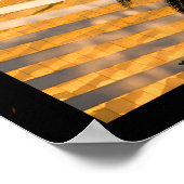 Tropisch druckbare Schwarz-Gold-Palmen-Treppe Poster (Ecke)