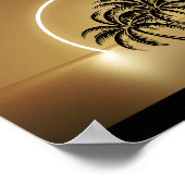 Tropisch druckbare Schwarz-Gold-Palmen-Treppe Poster (Ecke)