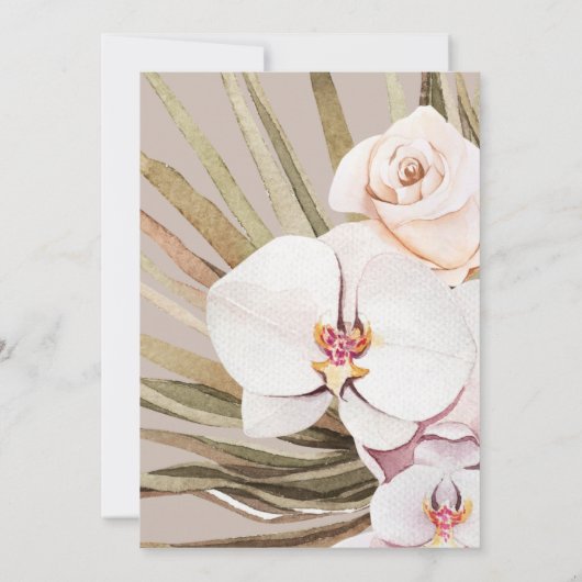 Tropisch-elegante Blumenzettel Einladung (Rückseite)