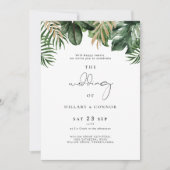 Tropisch-elegante Hochzeitseinladung mit Foto Einladung (Vorderseite)