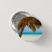 Tropisch entspannende Beach Palm Szene Button (Vorne & Hinten)