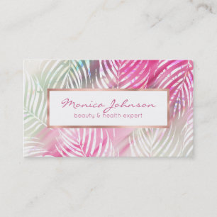 Tropisch erröten das tadellose grüne weiße Blumen Visitenkarte