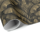 Tropisch Exotic: Grunge Goldene Natur Geschenkpapier (Rolleneckpunkt)