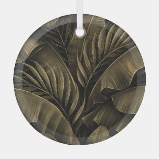 Tropisch Exotic: Grunge Goldene Natur Ornament Aus Glas