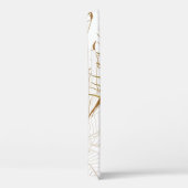 Tropisch exotische Blumenreihen goldfarbene Blätte Case-Mate iPhone Hülle (Rückseite / Rechts)