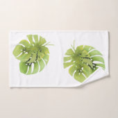 Tropisch exotische Monstera Blätter Aquarell e Badhandtuch Set (Handtuch)
