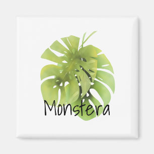 Tropisch exotische Monstera Blätter Aquarell e Magnet