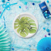 Tropisch exotische Monstera Blätter Aquarell e Pappteller (Party)