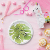 Tropisch exotische Monstera Blätter Aquarell e Pappteller (Party)