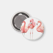 tropisch | Familie Flamingos Magnet (Vorderseite/Rückseite)