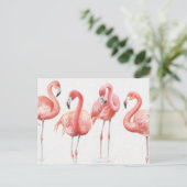 tropisch | Familie Flamingos Postkarte (Stehend Vorderseite)