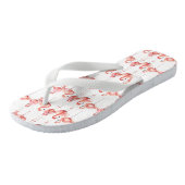 tropisch| Familie von Flamingos Badesandalen (Schrägansicht)