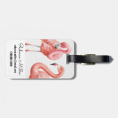 tropisch| Familie von Flamingos Gepäckanhänger (Rückseite horizontal)