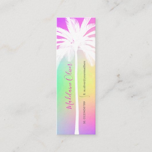 Tropisch-farbene Palmenbaume Mini Visitenkarte (Vorderseite)