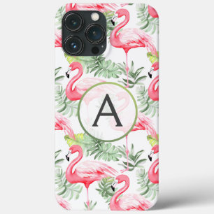 Tropisch farbenfrohe Flamingo und Blätter P & Mono Case-Mate iPhone Hülle