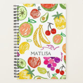 Tropisch farbenfrohe Frucht Girly Trendy Name Cust Planer (Vorderseite)