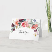 Tropisch farbenfrohe geklappte Hochzeit Danke Kart (Vorderseite)