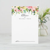 Tropisch farbenfrohe Herbsthochzeit Hinweiskarte (Stehend Vorderseite)