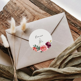 Tropisch farbenfrohe Sommer Hochzeiten Umschlag Au Runder Aufkleber