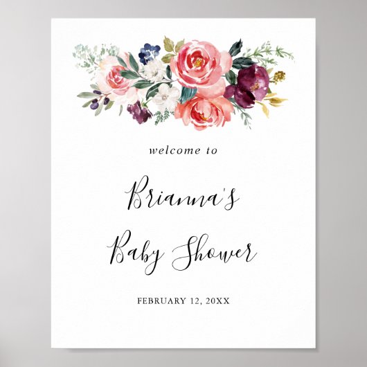 Tropisch farbenfrohe Summer Baby Dusche Willkommen Poster (Vorne)