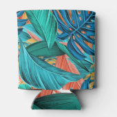 Tropisch-farbige Blätter Natur Dosenkühler (Rückseite)